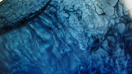 Wall Mural - vibrant blue liquid patterns swirl and mix in intricate macro detail, creating a dynamic abstract ef