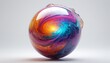 © 4K_Heaven - A vibrant model of a mystical orb with swirling energy on a smooth white background, showcasing its magical properties, Generative AI
