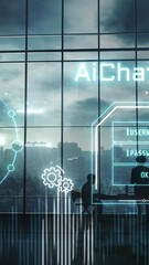 Wall Mural - artificial intelligence is used in business. 3d render