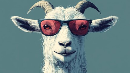 Sticker - Cool Goat with Sunglasses