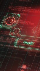 Wall Mural - animated infographic of artificial intelligence in digital space.