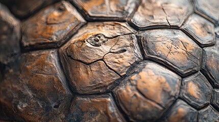 Poster - Close-up of a Tortoise Shell with a Crack