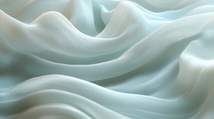 Fototapete - Gently cascading fabric in light blue displays smooth, flowing textures that evoke calmness, perfect for design inspiration in textiles and fashion.