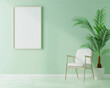 © Maizal - Mock up poster in green interior of a room with a chair version 1