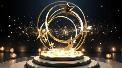 Wall Mural - a round empty podium against the backdrop of christmas decorations. perfect for placing your product