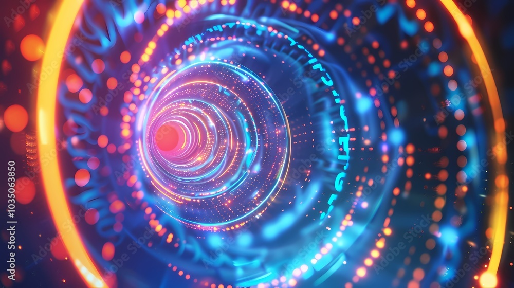 Digital Technology Blue Vortex Illustration Poster Background