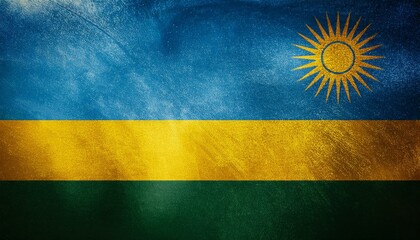 古いビンテージのルワンダの国旗(Old grunge vintage Rwanda flag.)
