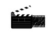© Gabydesign21 - Clapper board, 35mm retro film reel vector graphic isolated on white. 3d filmstrip movie production icon illustration to use for motion picture, television, cinema, film project.