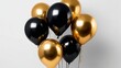 © mim232 - A luxury combination of black and gold balloons, set against a smooth white background. Perfect for exclusive celebrations, sophisticated parties, and glamorous promotional designs.