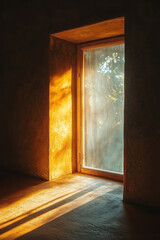 Fototapete - Abstract geometric shapes intersecting, with dramatic light and shadow play highlighting their depth,