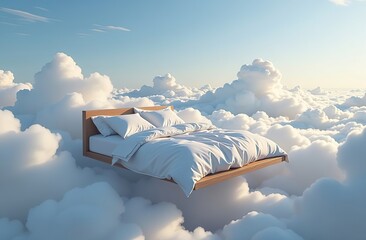 Wall Mural - clouds in the sky. bed floating among clouds