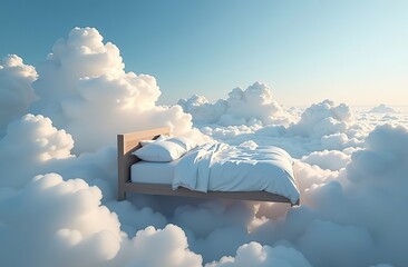 Wall Mural - clouds in the sky. bed floating among clouds