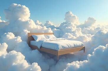 Wall Mural - clouds in the sky. bed floating among clouds