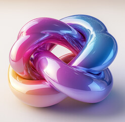 Abstract fluid 3D render, isolated on background