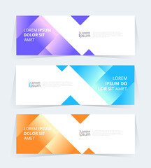 Wall Mural - geometric banner design with vector presentation template.