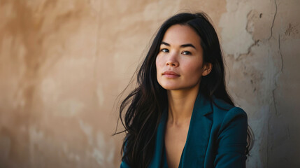 Southeast European woman in her 30s wearing a stylish blazer