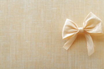 Aufkleber - A soft, textured background resembling gift wrapping paper enhances a small, detailed bow in the corner, perfect for festive occasions. Generative AI