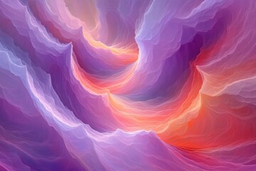 Abstract flowing waves of pink and purple hues symbolizing energy emotion and the dynamic beauty of fluidity in a surreal dreamlike visual art scene