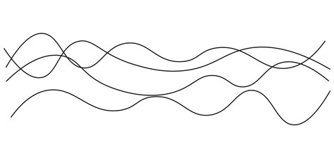 Aufkleber - Vector curve wave seamless pattern background. Abstract thin gray and white wavy lines background. Thin wavy curve line vector background.