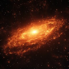 Wall Mural - orange galaxy in black deep space. way to brighten your night with lactic stars