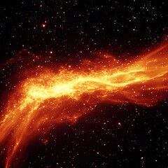 Wall Mural - orange galaxy way: bright starlight in lactic fiction