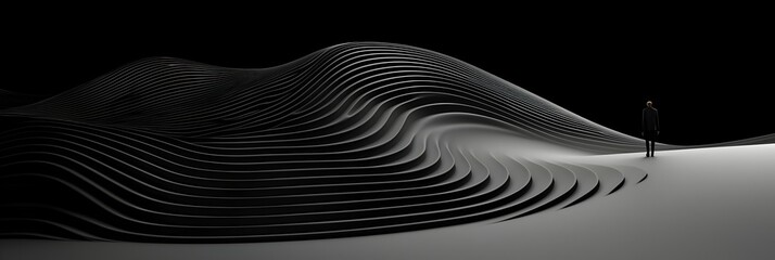 Leinwandbilder - Minimalist abstract topographic line pattern with geometric shapes and digital graphic elements ideal for use in maps infographics data visualization and technology themed designs