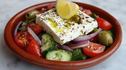 Sticker - Fresh Mediterranean Salad with Feta and Olive Oil