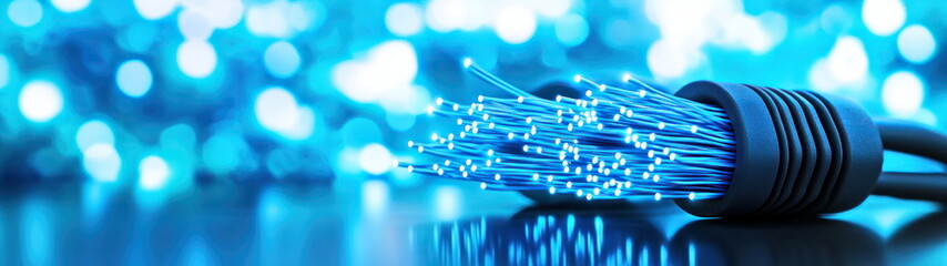Fototapete - Fiber Optic Cable Close Up.
