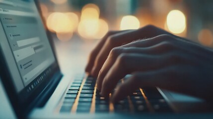 Typing on a Laptop