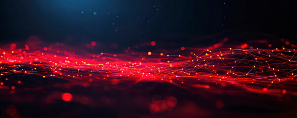 Aufkleber - Red Abstract Network Background.