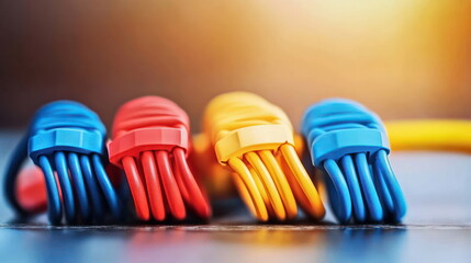 Fototapete - Colorful Cables Closeup.