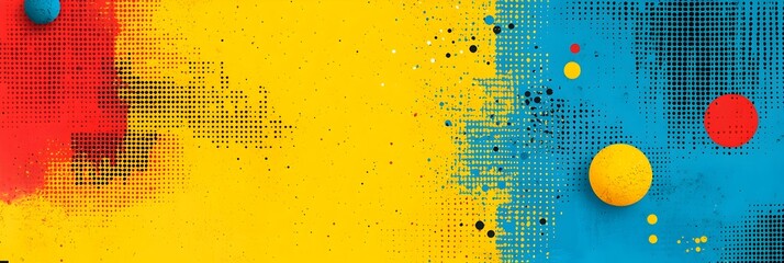 Aufkleber - Visually striking and dynamic halftone pattern design with a retro comic inspired aesthetic  The abstract digital features a bold contemporary style with vibrant colors geometric shapes