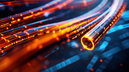Leinwandbilder - Glowing Fiber Optic Cables.