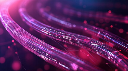 Aufkleber - Abstract Technology Background with Purple and Pink Glowing Lines.