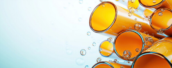 Poster - Abstract Orange Tubes with Bubbles.