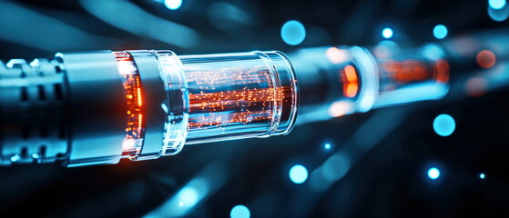 Leinwandbilder - Futuristic Data Transfer Through Tubes.
