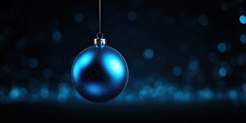 Canvas Print - Blue Ornament on Dark Bokeh Background