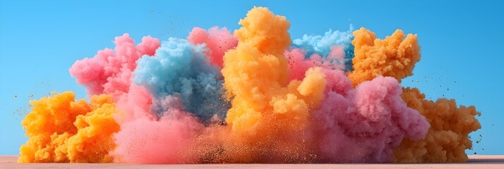 Poster - Mesmerizing abstract artwork showcasing swirling and billowing colorful smoke formations creating dynamic and enchanting shapes and patterns