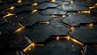 © CLOVER BACKGROUND - Hexagonal Black and Gold Abstract Pattern Design