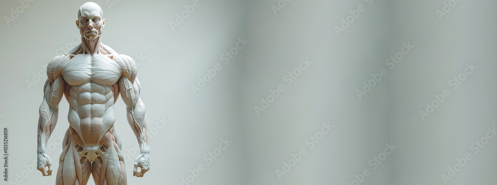 Detailed representation of fully developed human muscle structure in a ...