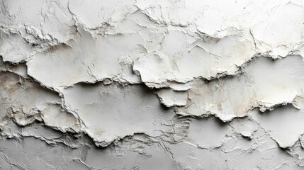 Poster - This textured wall features layers of white and gray plaster that are peeling and cracking, creating a visually striking abstract pattern that adds depth and character to the environment.