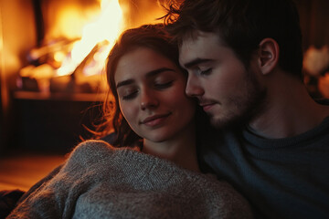 Picture showing warmth and relaxation together cosy time generative ai