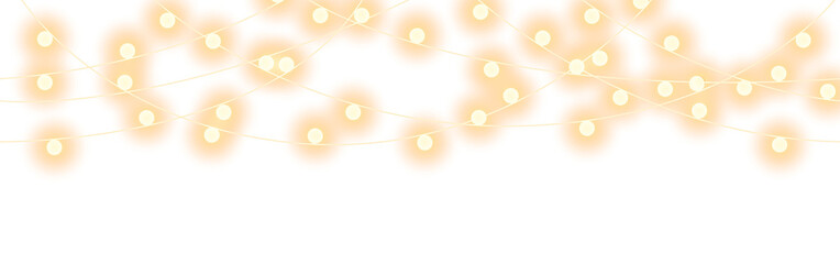 Wall Mural - christmas decoration shining light garland seamless pattern on transparent background