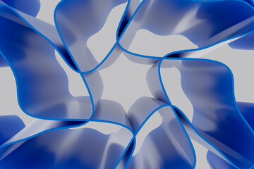 A blue and white abstract design with a white star in the center