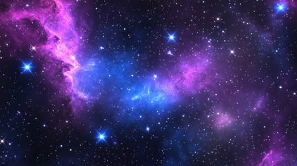 Purple and blue stars in a space background