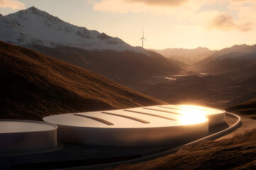 A carbon-neutral fuel processing plant operating with the support of solar and wind energy technologies