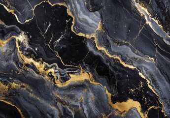 Black Gold Marble Texture.