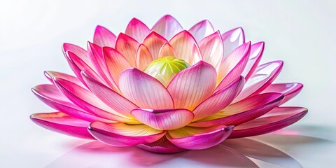 Sticker - Delicate Pink Lotus Flower with a Subtle Glow, Unfolding its Petals in a Symphony of Softness and Elegance