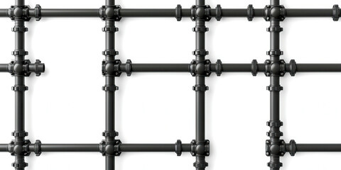A black pipe with a white background