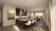 © highspirit - Contemporary kitchen with dark cabinets, subtle gold accents, and a minimalistic feel